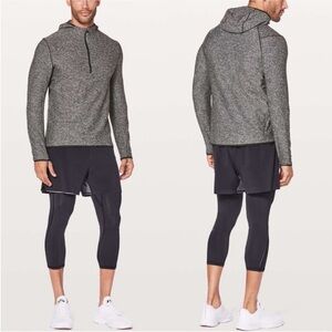 lululemon athletica Men's Charcoal Surge Warm 1/2 Zip Performance Hoodie XXL